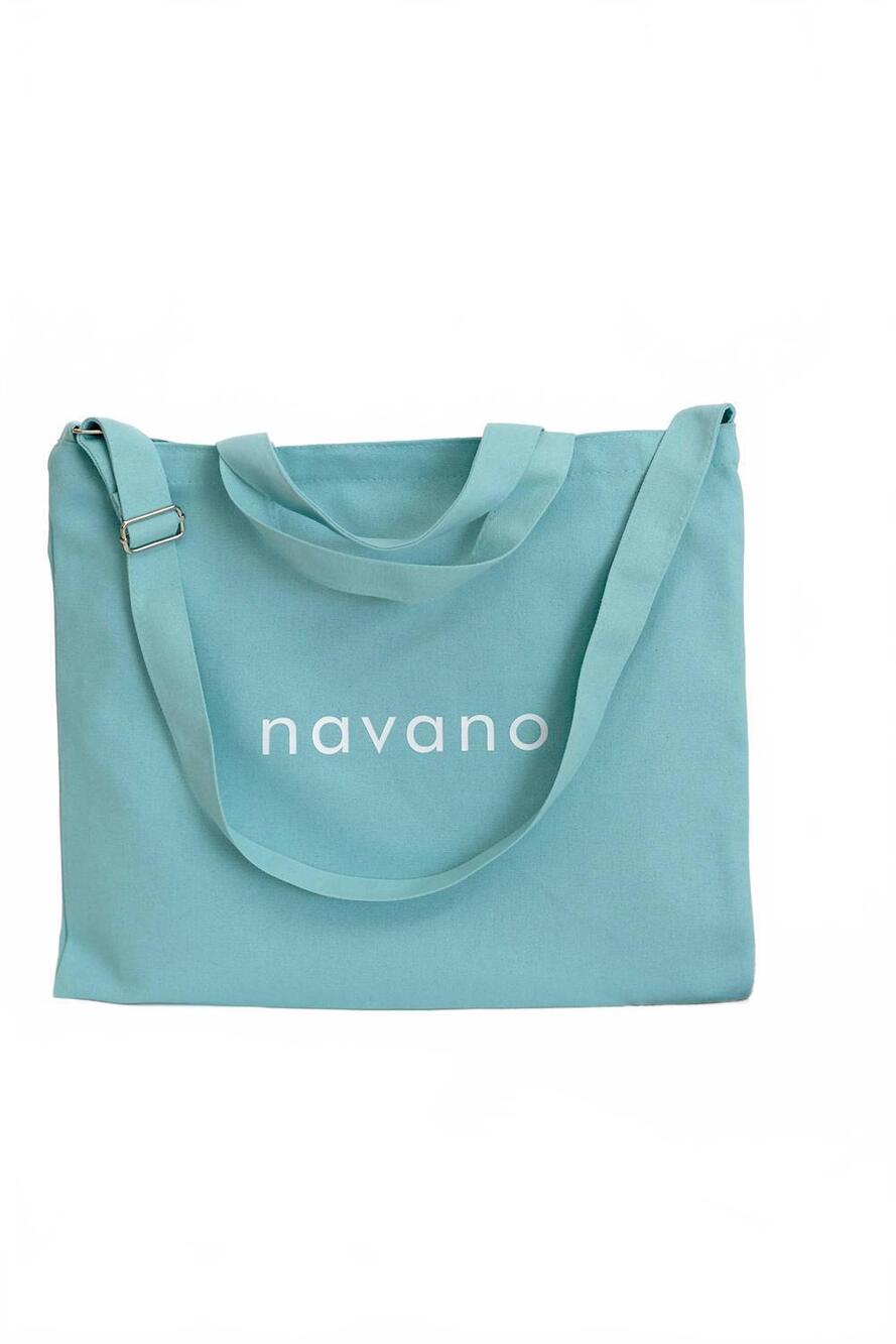 NEW NAVANO unisex cotton tote bag in turquoise